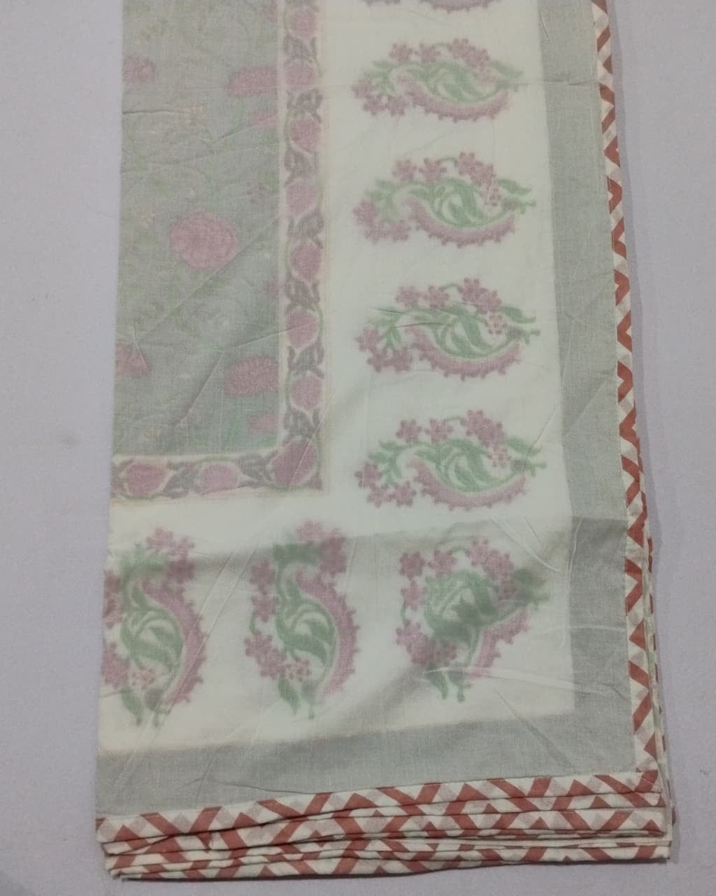 Anvita grey Muslin cotton dohar – front view