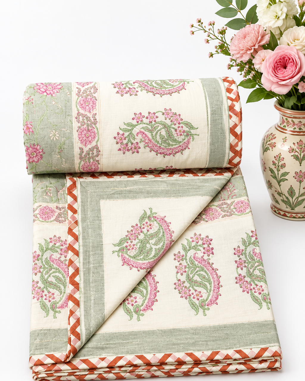 Anvita grey Muslin cotton dohar – styled view