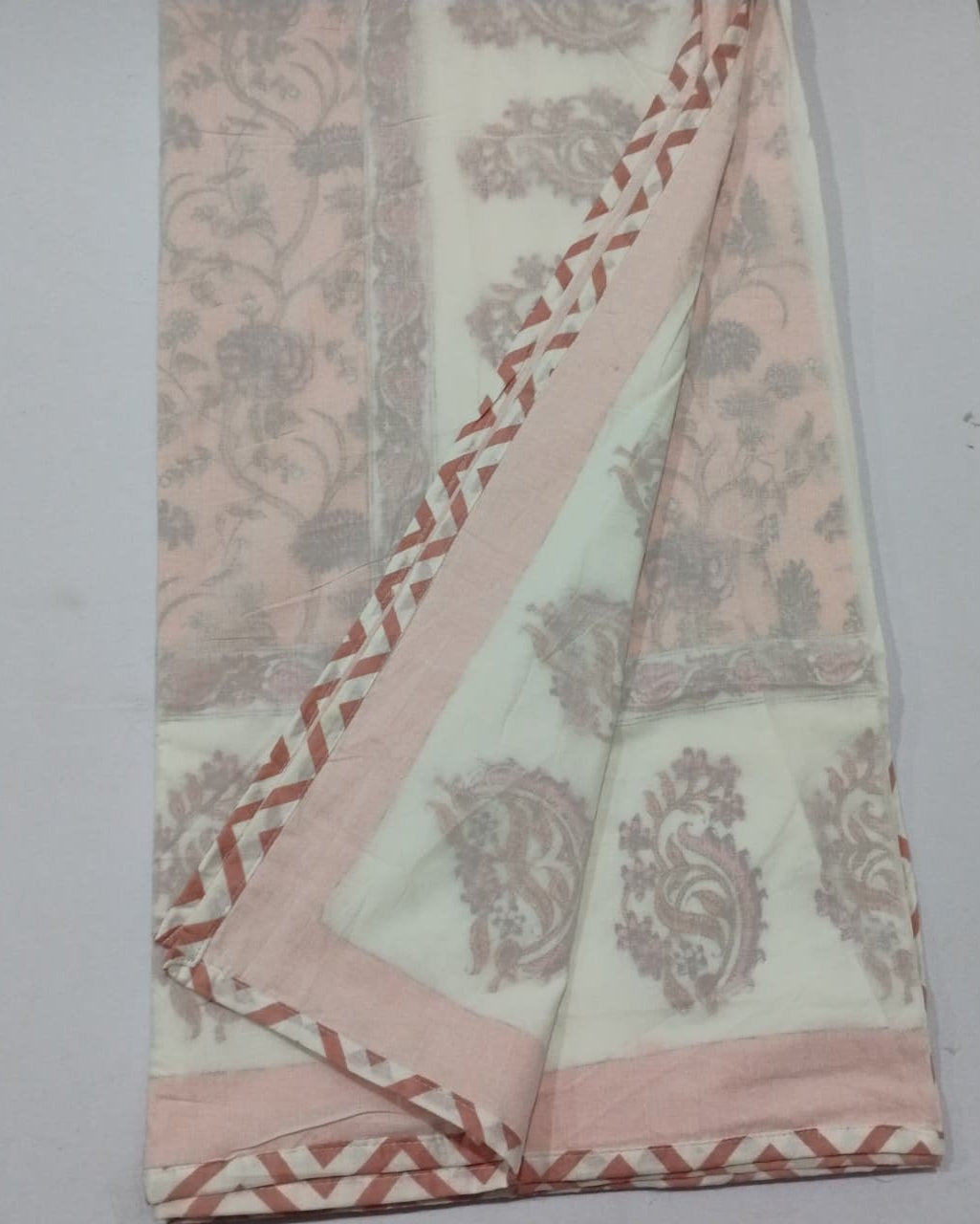 Anvita pink Muslin cotton dohar – pair of single front view