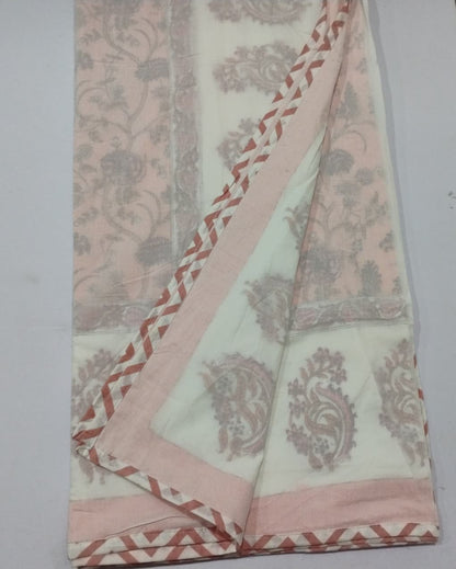 Anvita pink Muslin cotton dohar – pair of single front view