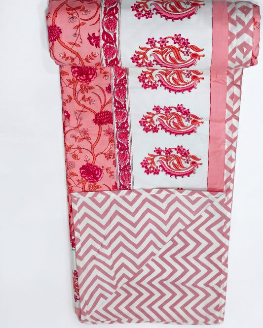 Anvita - Reversible Cotton Mulmul Dohar | Pink