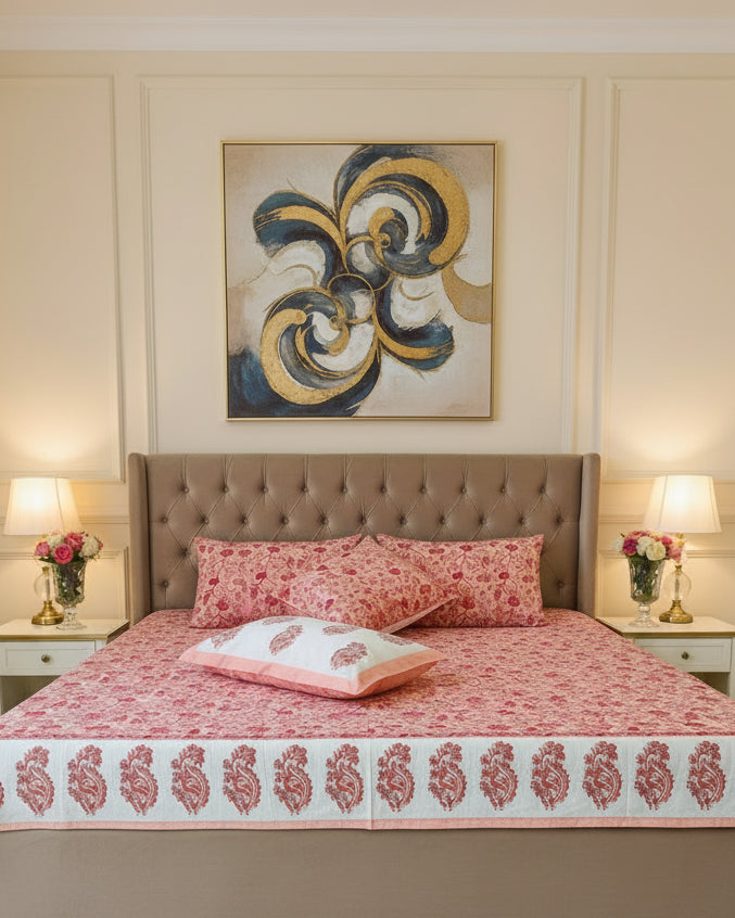 Anvita - Everyday Cotton Bedsheet | Pink