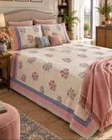 Aparajita - Percale Cotton Bedsheet | Hand Block