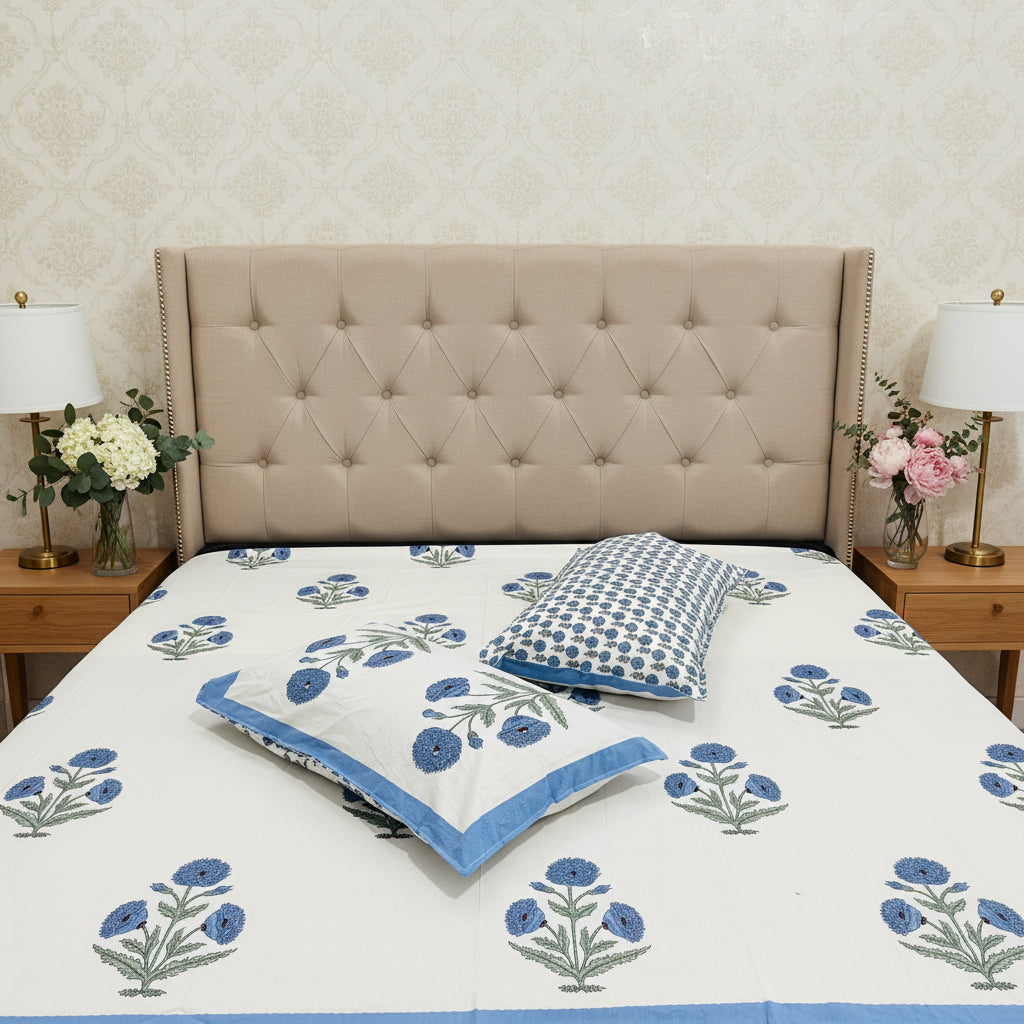 Arunima - Everyday Cotton Bedsheet | Blue