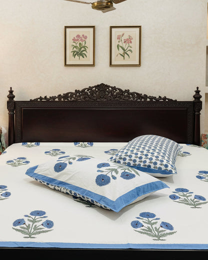 Arunima blue Everyday Cotton bedsheet – front view