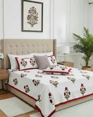 Arunima - Everyday Cotton Bedsheet | Red