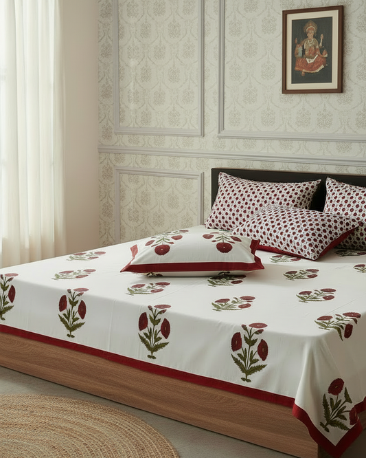 Arunima - Everyday Cotton Bedsheet | Red