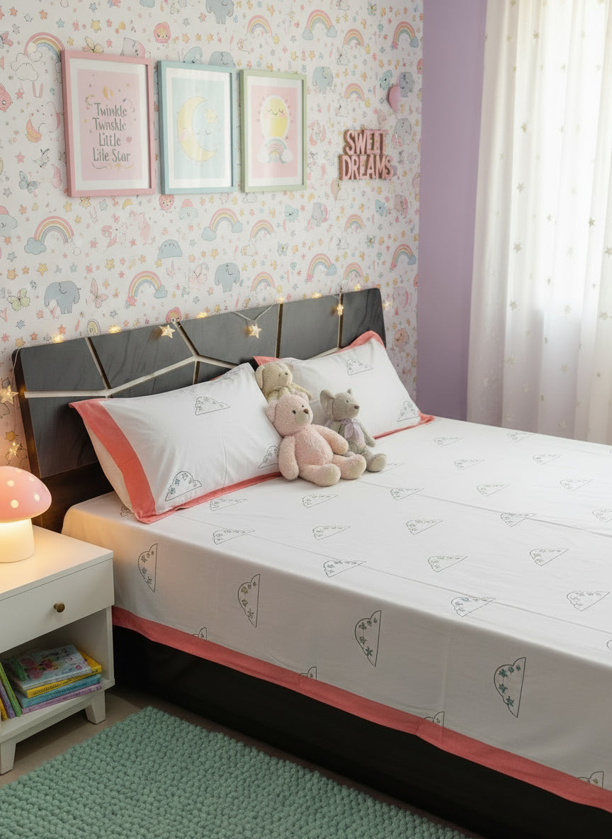 Baadal - The Cloud Bedsheet | Hand Block | Soft Fine Cotton