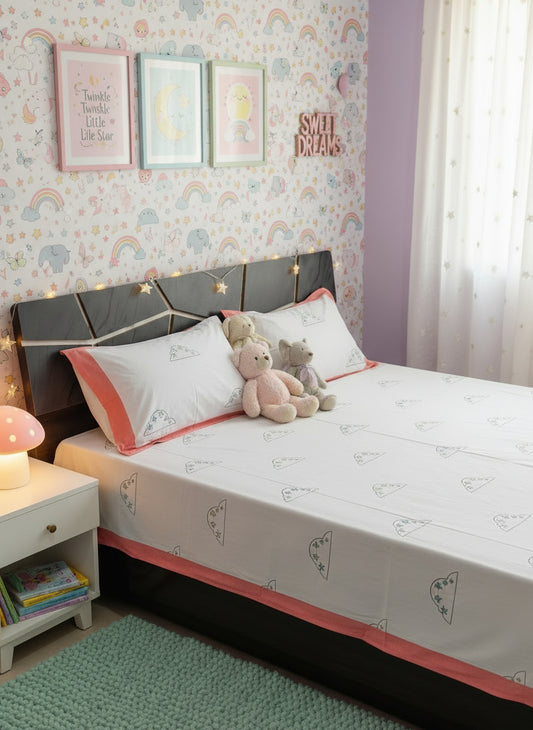 Baadal - The Cloud Bedsheet | Hand Block | Soft Fine Cotton