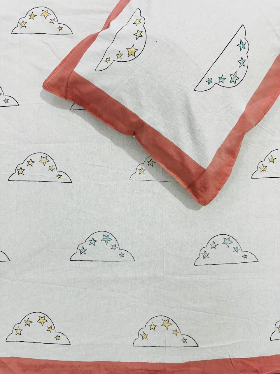 Baadal - The Cloud Bedsheet | Hand Block | Soft Fine Cotton