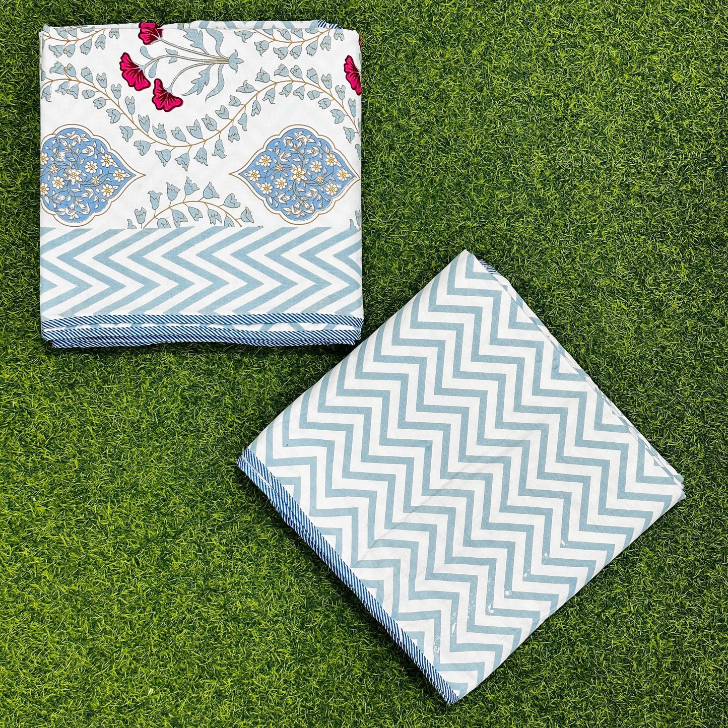 Bahaar - Reversible Cotton Mulmul Dohar | Blue