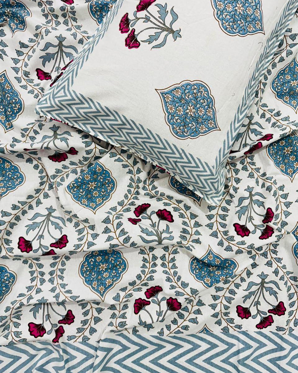 Bahaar - Everyday Cotton Bedsheet | Blue