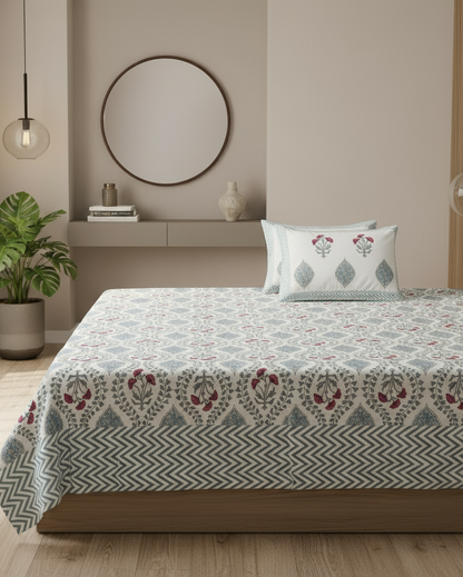 Bahaar blue Everyday Cotton bedsheet – alternate view