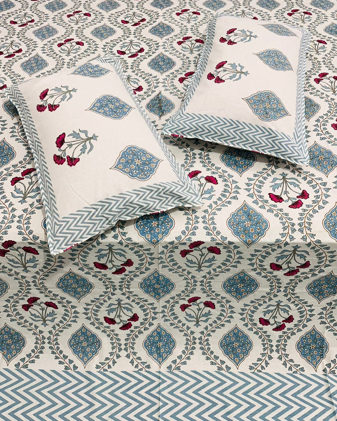 Bahaar - Everyday Cotton Bedsheet | Blue