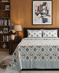 Bahaar - Everyday Cotton Bedsheet | Blue