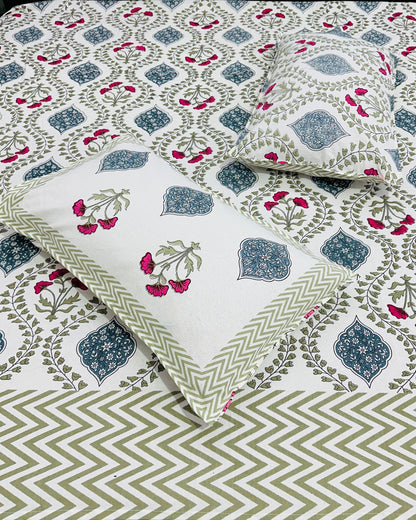 Bahaar green Everyday Cotton bedsheet – product view
