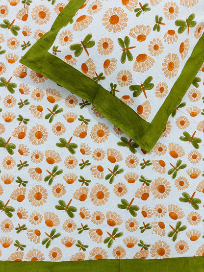 Bhambhiri hand block Soft Fine Cotton kids bedsheet – fabric detail