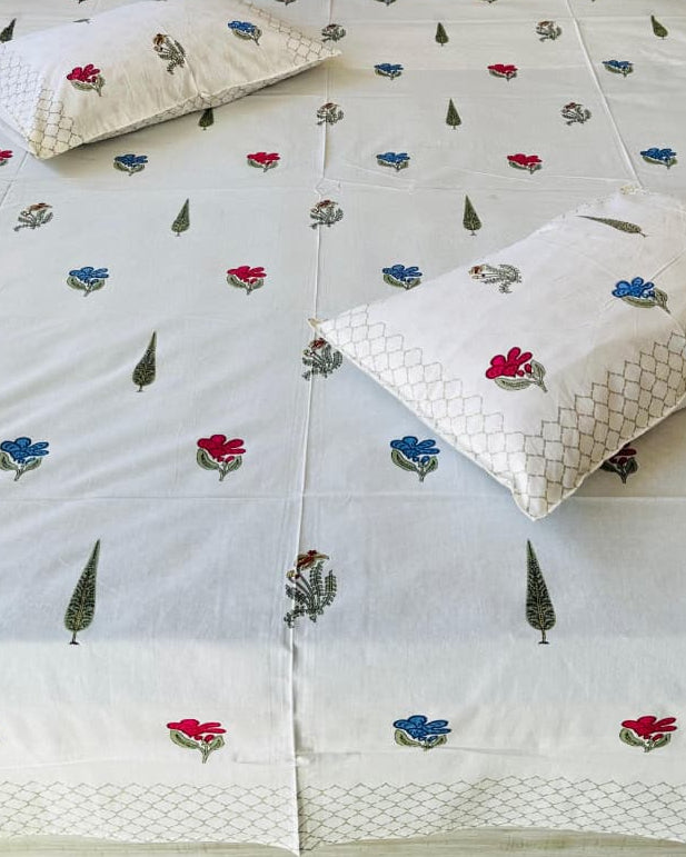 Champa - Soft Fine Cotton Bedsheet | Olive