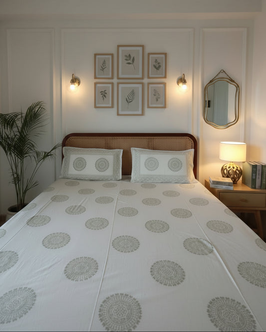 Chandrika: Soft Fine Cotton Bedsheet | Grey