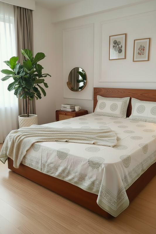 Chandrika: Soft Fine Cotton Bedsheet | Grey