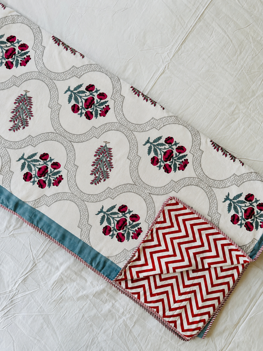 Fiza -  Reversible Cotton Malmal Dohar | Blue