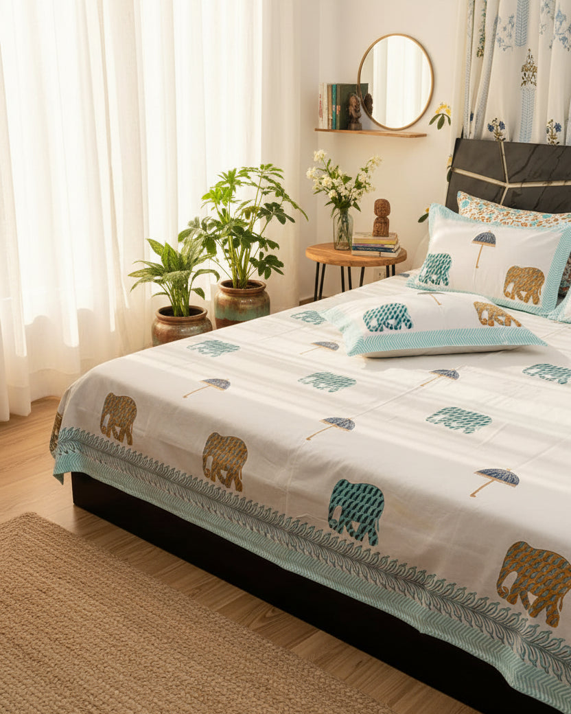 Darbar- Everyday Cotton Bedsheet | Hand Block