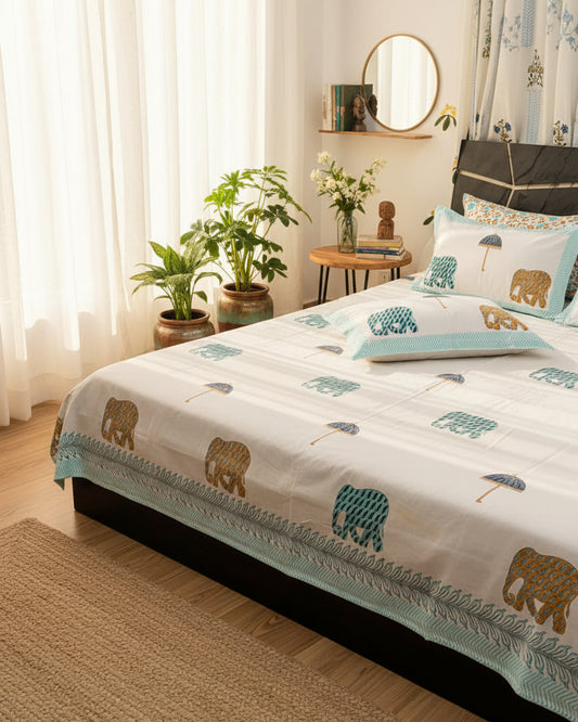 Darbar- Everyday Cotton Bedsheet | Hand Block