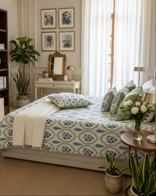 Dayra - Everyday Cotton Bedsheet | Blue