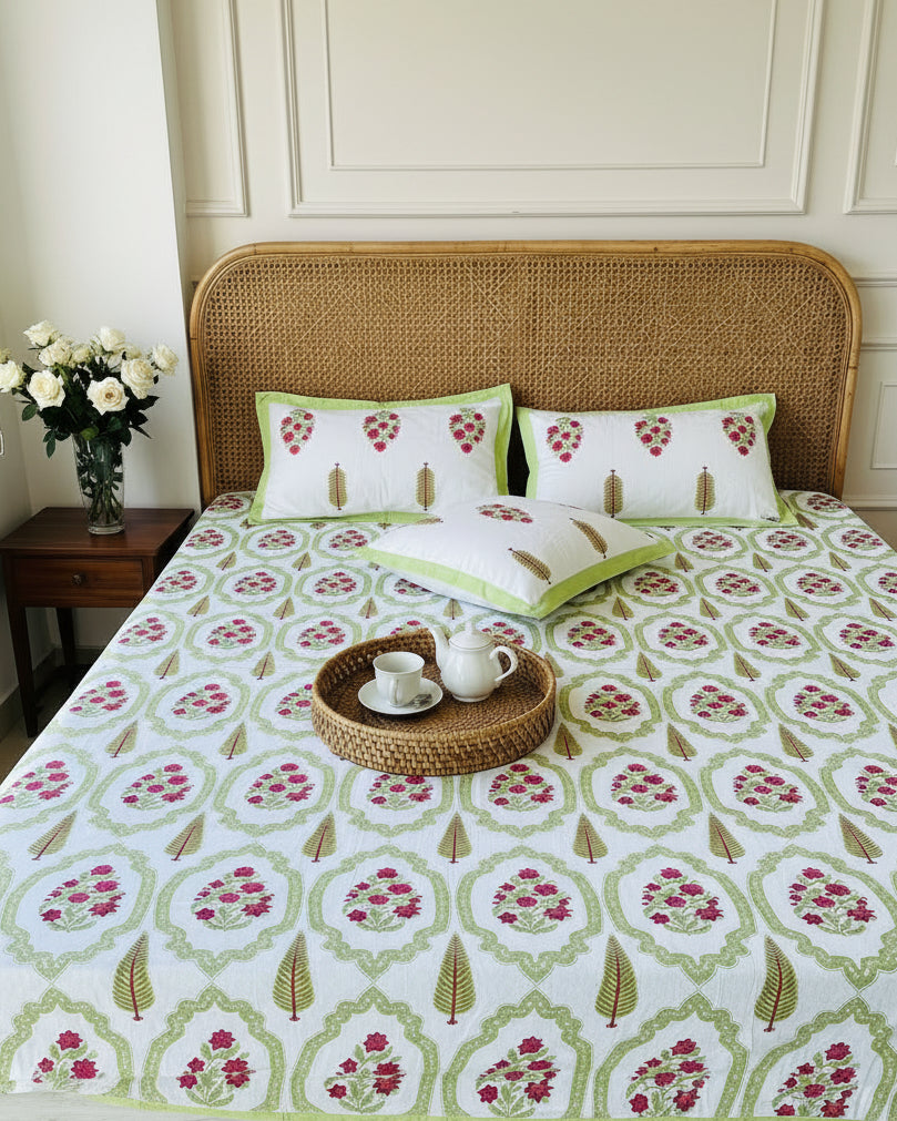 Dayra - Everyday Cotton Bedsheet | Lime Green