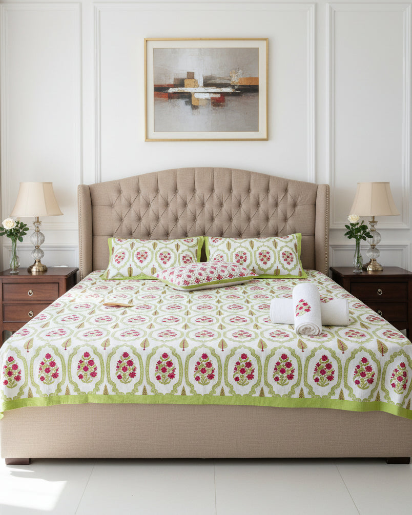 Dayra - Everyday Cotton Bedsheet | Lime Green