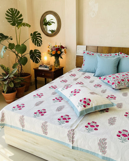 Fiza blue Everyday Cotton bedsheet – fabric detail