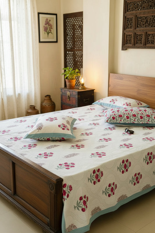 Fiza - Everyday Cotton Bedsheet | Blue