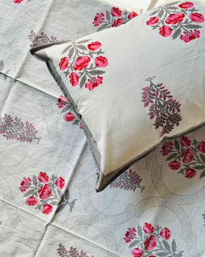 Fiza grey medallion pure cotton bedsheet – Single size view