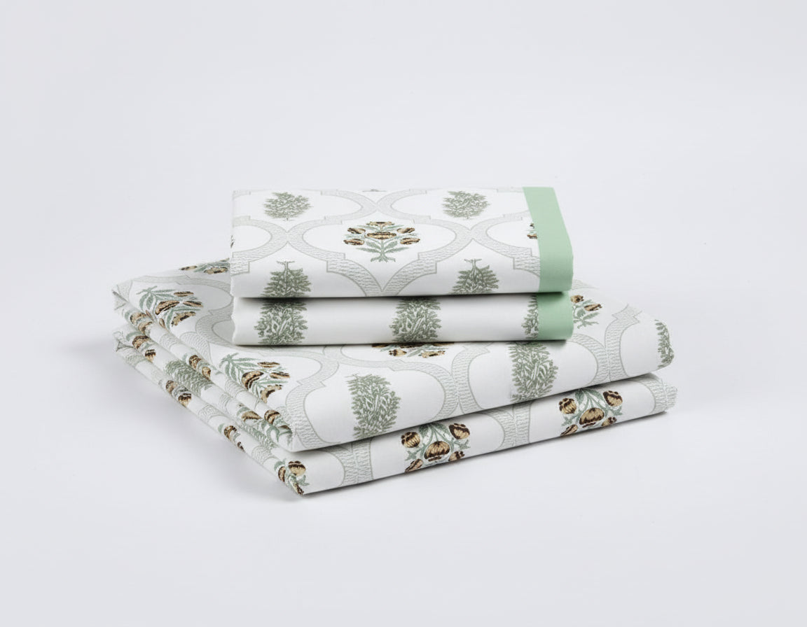 Fiza - The Tranquil Bedsheet | Everyday Cotton | Green