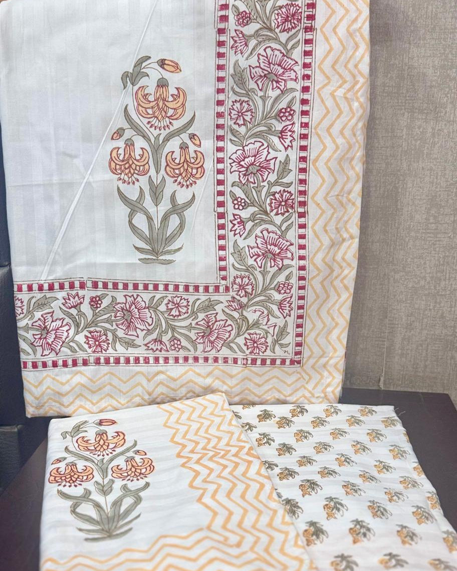 Gudhal - Luxe Cotton Bedsheet | Hand Block