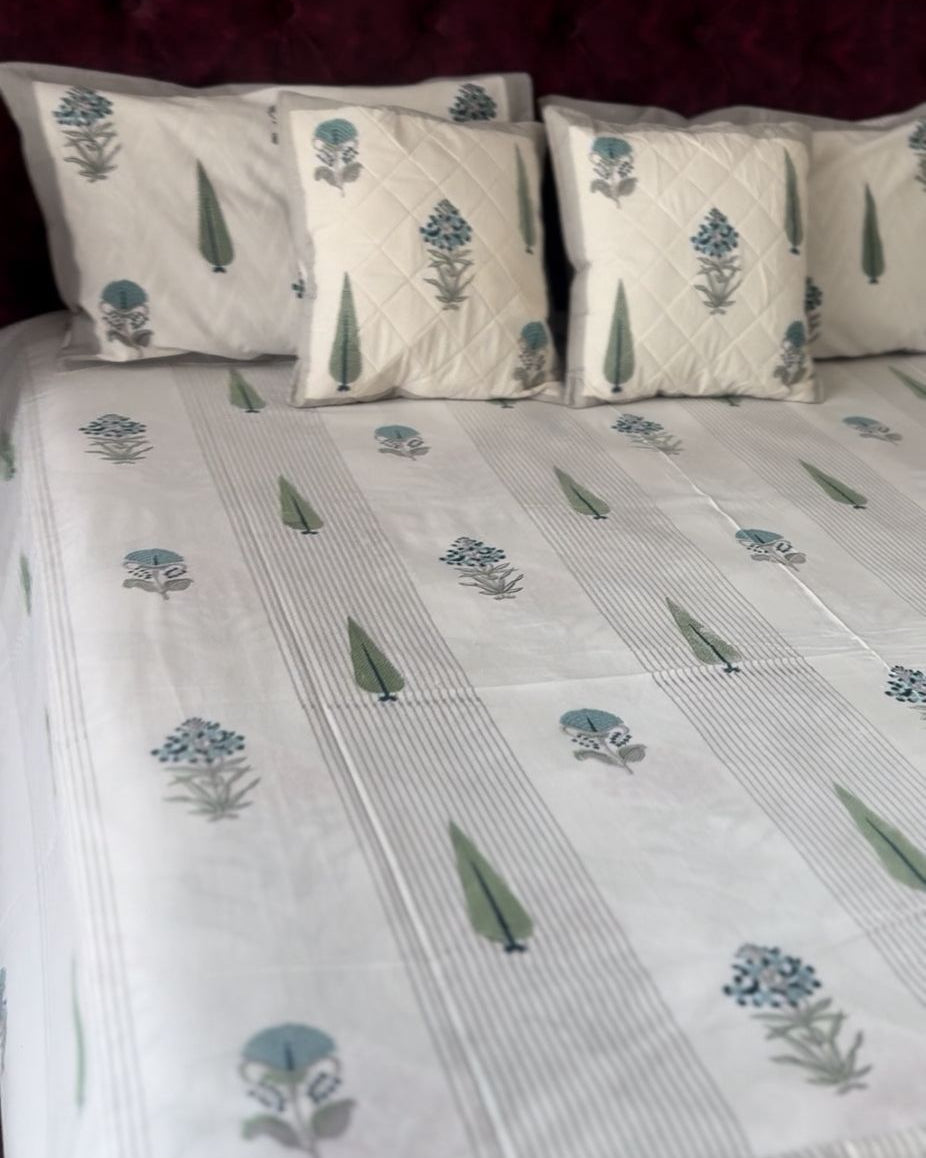 Gulmohar - Everyday Cotton Bedsheet | Grey