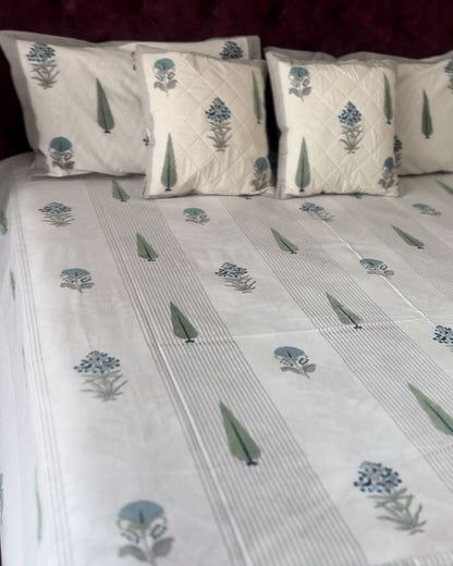 Gulmohar grey Everyday Cotton bedsheet – fabric detail
