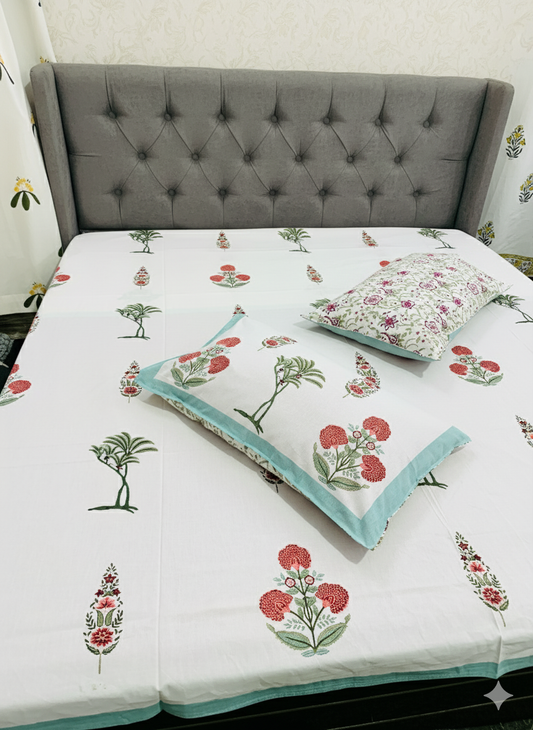Taru - The Tree Bedsheet | Soft Fine Cotton | Green