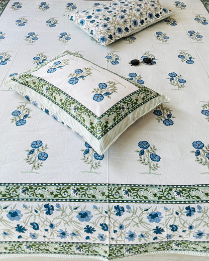 Gendika blue Everyday Cotton bedsheet – fabric detail