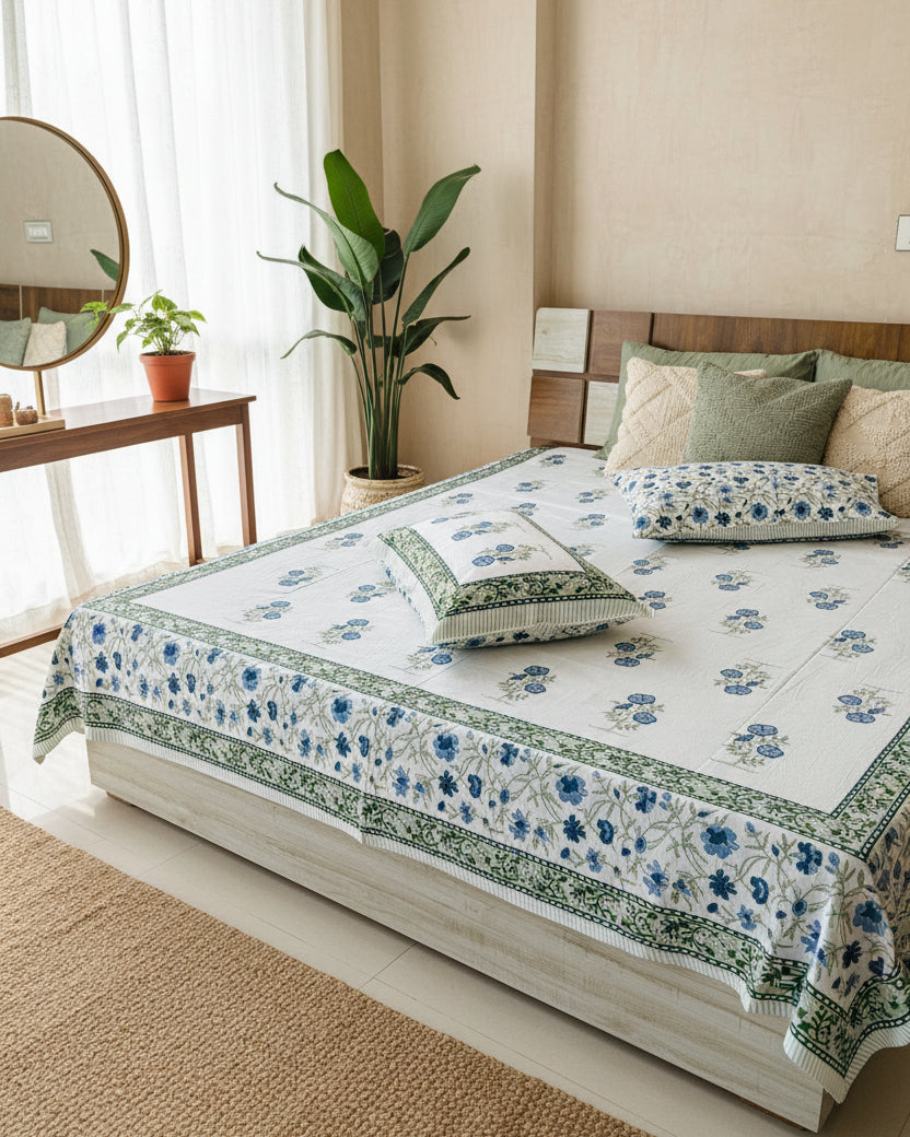Gendika - Everyday Cotton Bedsheet | Blue