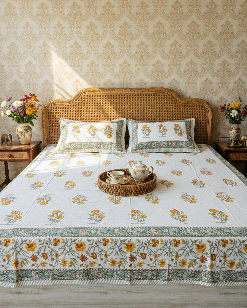 Gendika - Everyday Cotton Bedsheet | Yellow