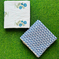 Gendika - Reversible Cotton Mulmul Dohar | Blue