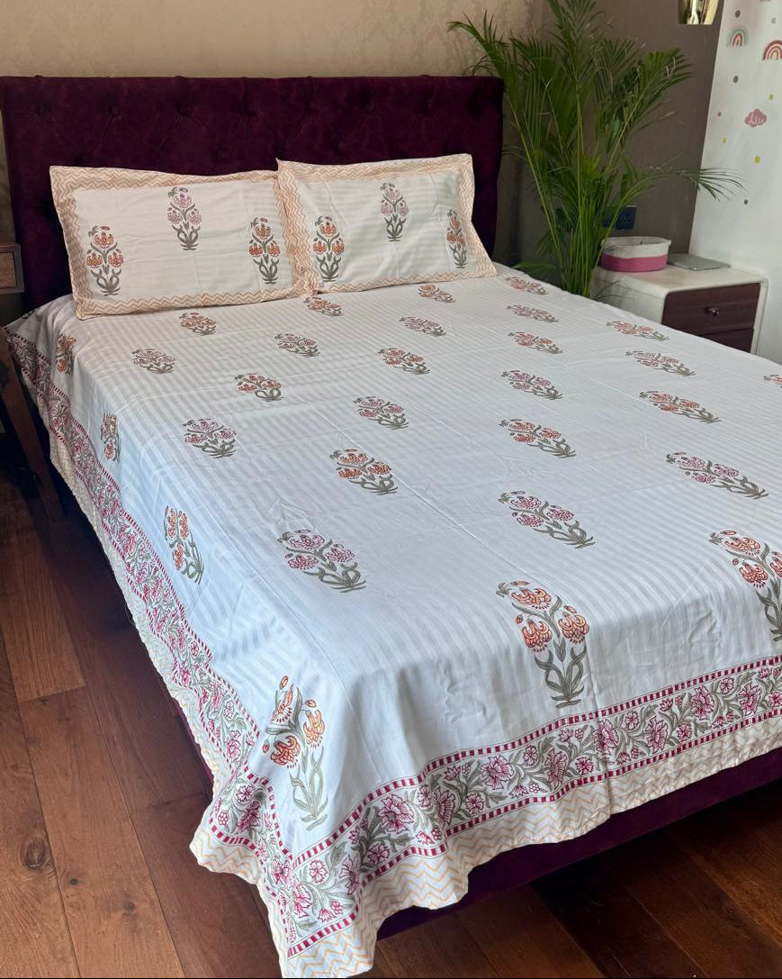 Gudhal - Luxe Cotton Bedsheet | Hand Block
