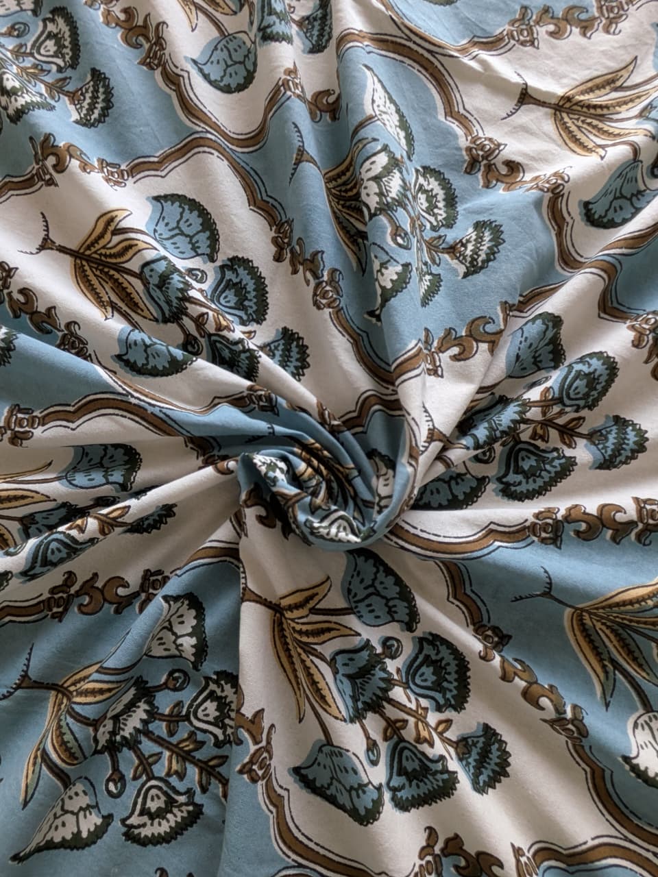 Guldasta - The Bouquet Bedsheet |Everyday Cotton | Blue