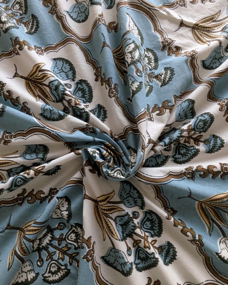 Guldasta - Everyday Cotton Bedsheet | Blue