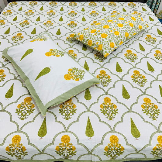Gulaab - The Rose Bedsheet | Everyday Cotton | Yellow