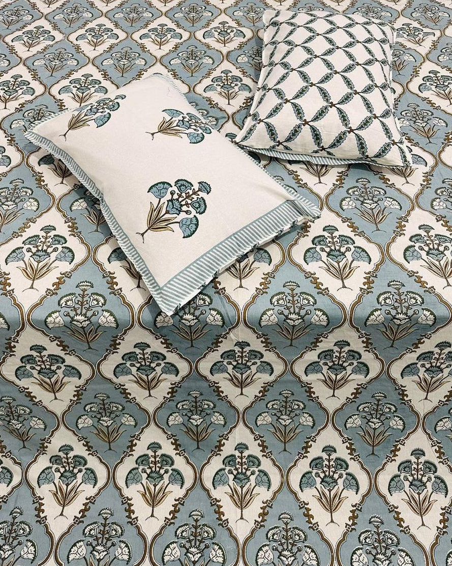 Guldasta - Everyday Cotton Bedsheet | Blue