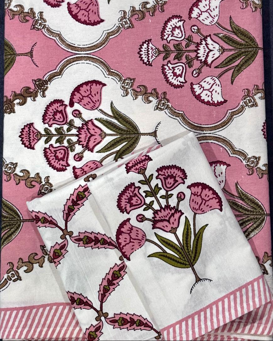 Guldasta - Everyday Cotton Bedsheet | Pink