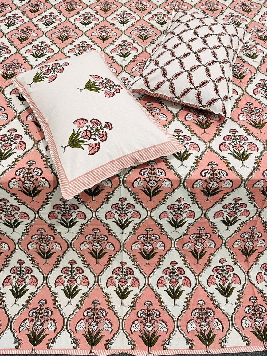 Guldasta - The Bouquet Bedsheet |Everyday Cotton | Pink