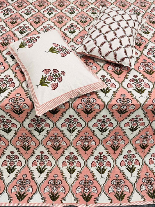 Guldasta - The Bouquet Bedsheet |Everyday Cotton | Pink